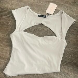 NWT Beige Cutout Bodysuit